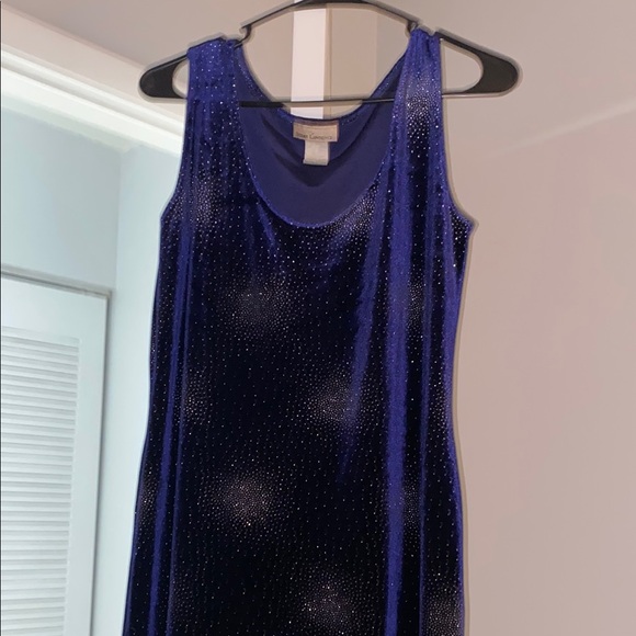 Susan Lawrence Dresses & Skirts - Vintage Susan Lawrence Blue Suede Sleeveless Midi Dress
